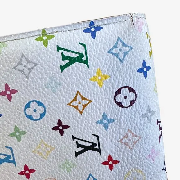 Louis Vuitton White Sarah Portefeuille Murakami Monogram Multicolor Wallet - Picture 6 of 12